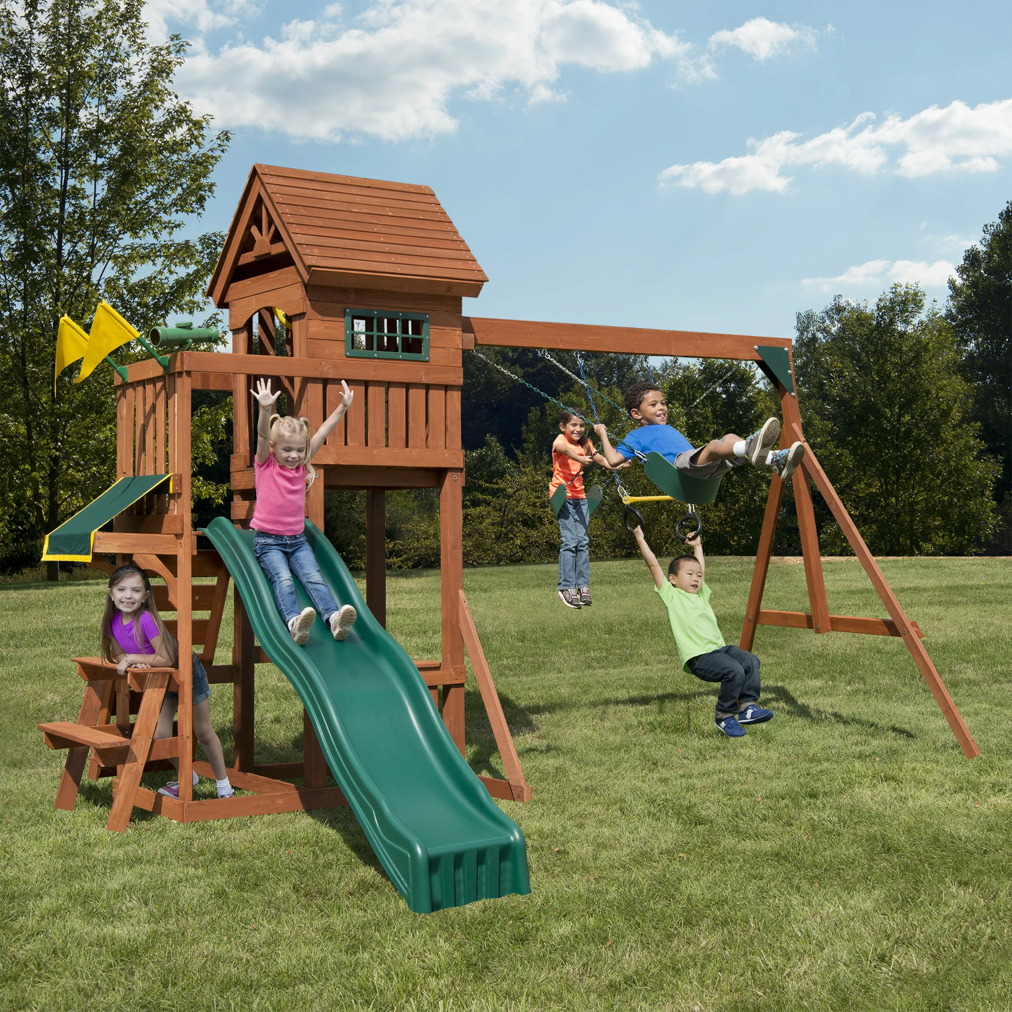 Wholesale Outdoor Large Wooden Kids House Durable Using Playhouses Wood Playhouses With Slide&climbing Wall
Wholesale Outdoor Large Wooden Kids House Durable Using Playhouses Wood Playhouses With Slide&climbing Wall