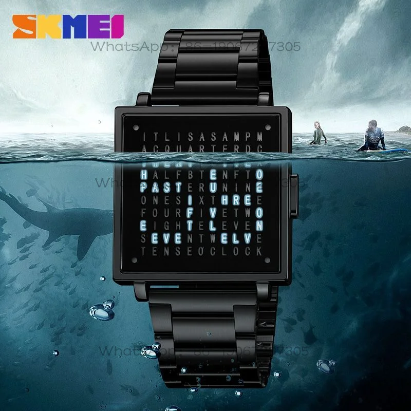 Moment beauty SKMEI personalized creative men's steel belt belt led electronic watch square electronic watch casual watch
Moment beauty SKMEI personalized creative men's steel belt belt led electronic watch square electronic watch casual watch