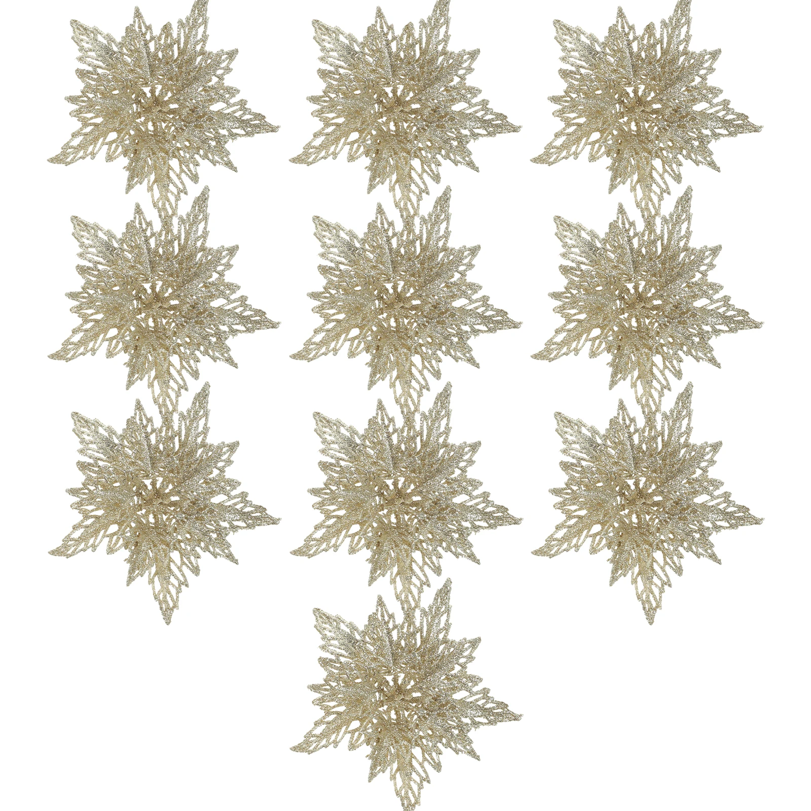 10 Pcs Christmas Flower Ornaments Glitter Poinsettia Flowers Home Decor Artificial Decorate
10 Pcs Christmas Flower Ornaments Glitter Poinsettia Flowers Home Decor Artificial Decorate