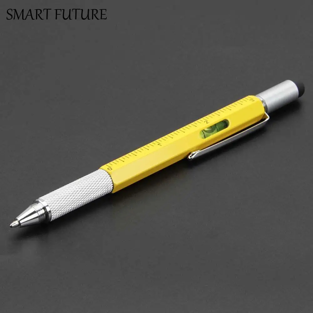 Aluminum 6 in 1 Gadget Pen Tool Level Meter With Scale Capaciative pen Flat-blade Screwdriver Ballpoint Pen Cross Screwdriver
Aluminum 6 in 1 Gadget Pen Tool Level Meter With Scale Capaciative pen Flat-blade Screwdriver Ballpoint Pen Cross Screwdriver