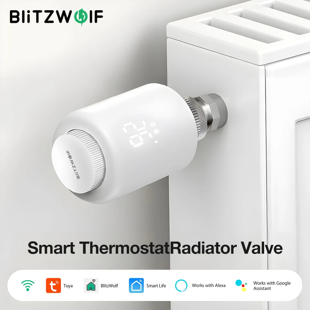 BlitzWolf BW-TRV16 Wi-Fi умный термостатический клапан радиатора интеллектуальный термостат контроллер температуры программируемый для дома
BlitzWolf BW-TRV16 Wi-Fi умный термостатический клапан радиатора интеллектуальный термостат контроллер температуры программируемый для дома
