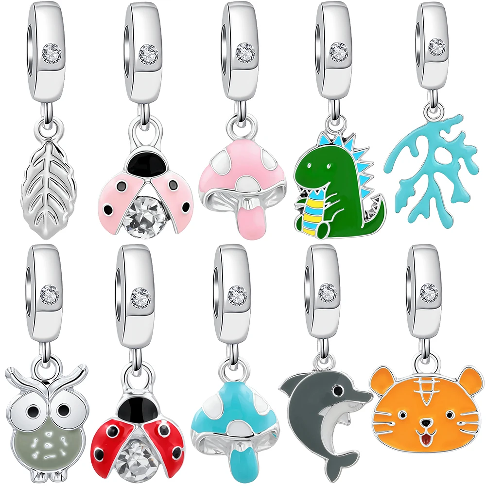Silver Fashion Charm Pendant Beads Leaves Coral Ladybug Dinosaur Suitable For Original Men Women DIY Bracelet Accessories Gifts
Silver Fashion Charm Pendant Beads Leaves Coral Ladybug Dinosaur Suitable For Original Men Women DIY Bracelet Accessories Gifts