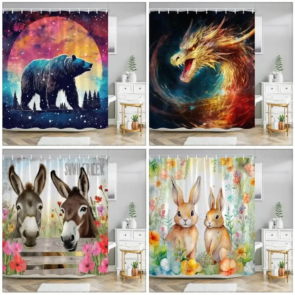 Funny Animal Shower Curtain Dinosaur Bear Deer Cow Forest Fall Farm Polyester Vintage Home Cloth Shower Curtains Bathroom Decor
Funny Animal Shower Curtain Dinosaur Bear Deer Cow Forest Fall Farm Polyester Vintage Home Cloth Shower Curtains Bathroom Decor