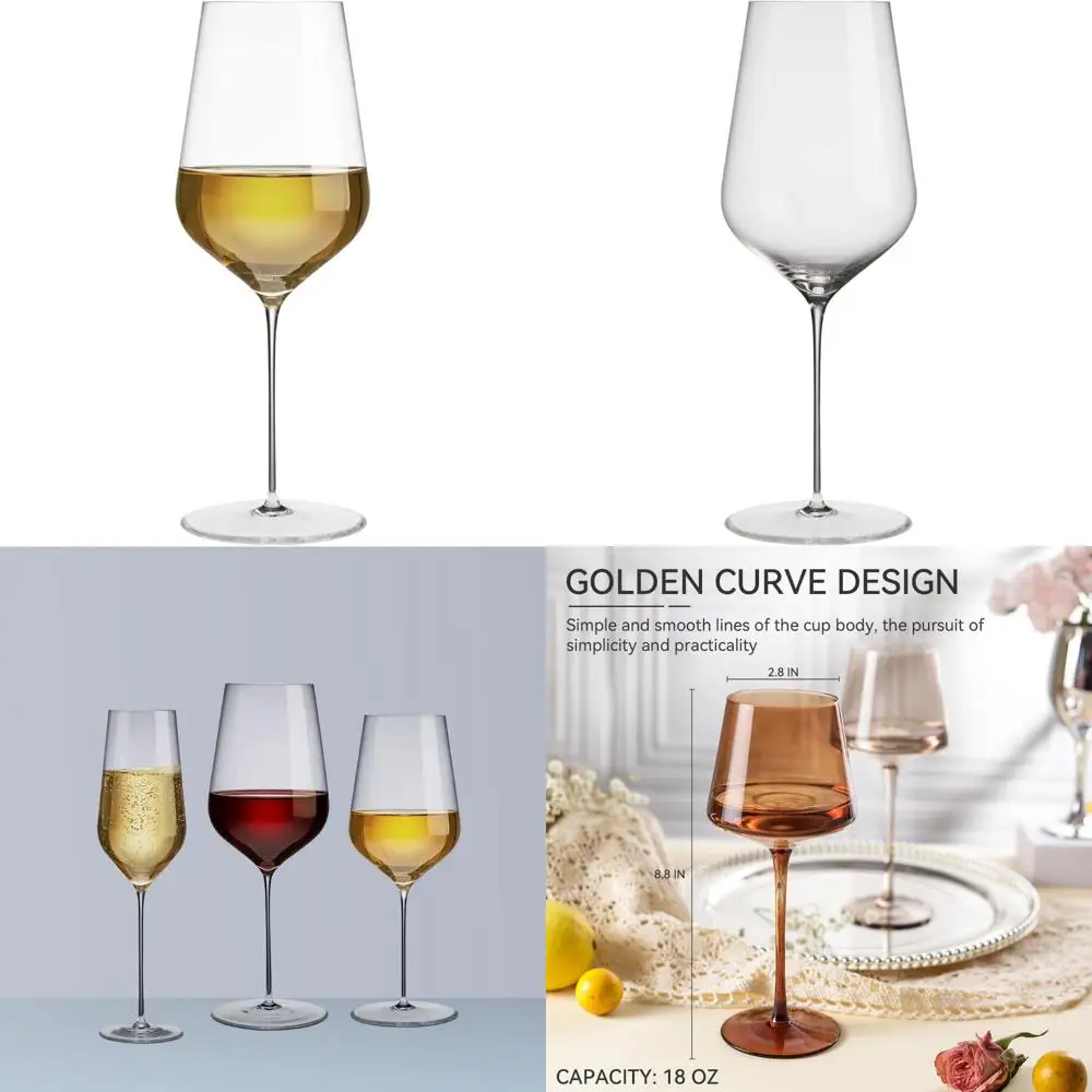 Modern Crystal Clear Stem Wine Glass, 14.25 oz, Lead-Free, Unique Trio Design for White Wine
Modern Crystal Clear Stem Wine Glass, 14.25 oz, Lead-Free, Unique Trio Design for White Wine