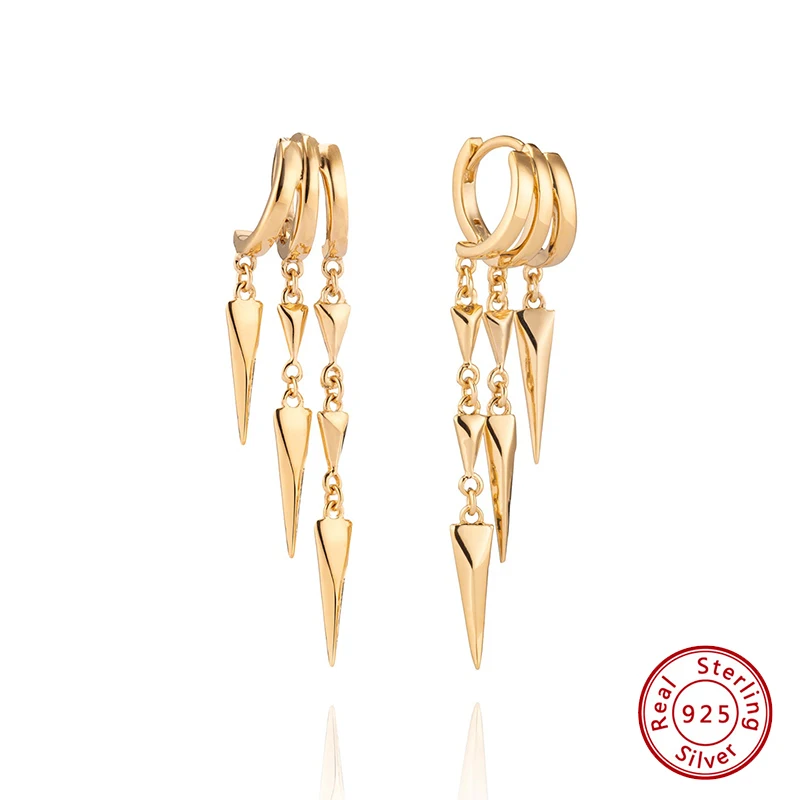 925 Sterling Silver Original Certificate Pave CZ Spike Tassel Dangle Hoop Earrings For Women Fine Jewelry Gold Plated
925 Sterling Silver Original Certificate Pave CZ Spike Tassel Dangle Hoop Earrings For Women Fine Jewelry Gold Plated