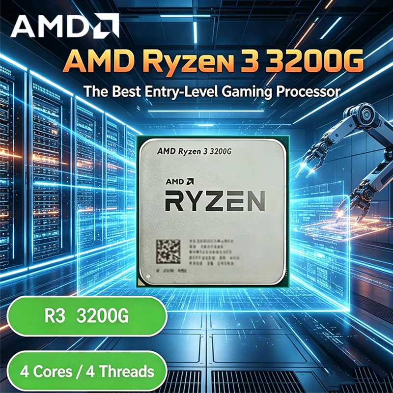 AMD Ryzen 3 3200G R3 3200G 3.6GHz Quad-Core 4-Thread 65W AM4 CPU with Radeon Vega 8 Graphics Desktop Processor Gaming CPU
AMD Ryzen 3 3200G R3 3200G 3.6GHz Quad-Core 4-Thread 65W AM4 CPU with Radeon Vega 8 Graphics Desktop Processor Gaming CPU