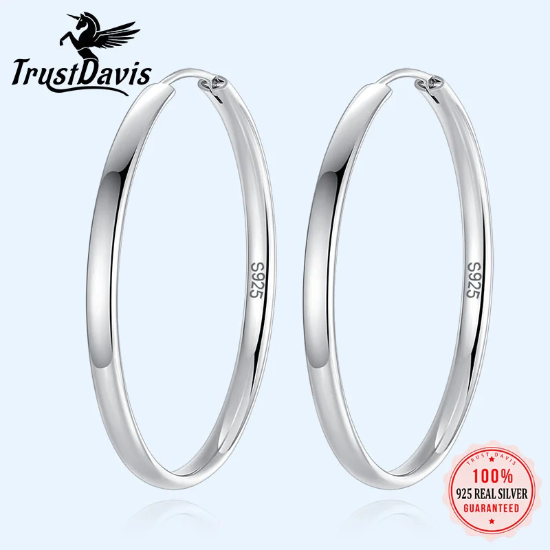 TrusDavis Real 925 Sterling Silver Fashion Big Hoop Huggie Earrings For Women Office Lady Dancing Party Fine Jewelry Gift DA1412
TrusDavis Real 925 Sterling Silver Fashion Big Hoop Huggie Earrings For Women Office Lady Dancing Party Fine Jewelry Gift DA1412
