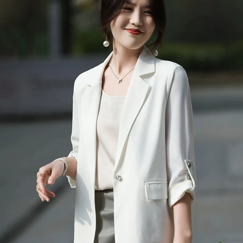 Ацетатный атласный костюм на одной пуговице, женское модное повседневное профессиональное верхнее пальто, весна-лето, Новое поступление, Ele Sensation
Ацетатный атласный костюм на одной пуговице, женское модное повседневное профессиональное верхнее пальто, весна-лето, Новое поступление, Ele Sensation