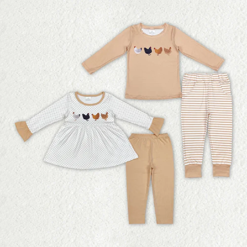 Match Toddler Baby Girls Chicken Pattern Long-sleeved Striped Trousers Suit Wholesale Boutique Fashion Children Brother Clothing
Match Toddler Baby Girls Chicken Pattern Long-sleeved Striped Trousers Suit Wholesale Boutique Fashion Children Brother Clothing