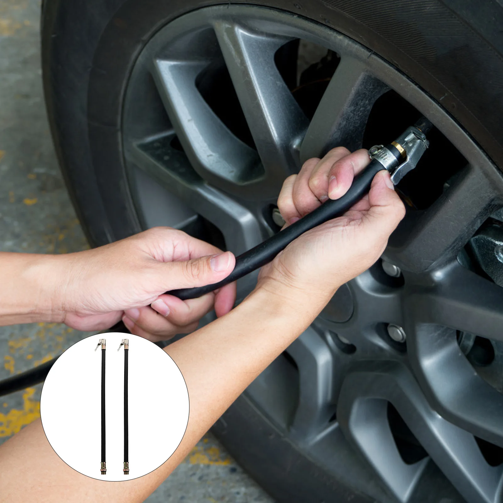 2Pcs Durable Selflocking Tire Inflator Replacement Black Compressor Hose Adapter Air Pump Tool Repair Kit Flexible AntiRust
2Pcs Durable Selflocking Tire Inflator Replacement Black Compressor Hose Adapter Air Pump Tool Repair Kit Flexible AntiRust