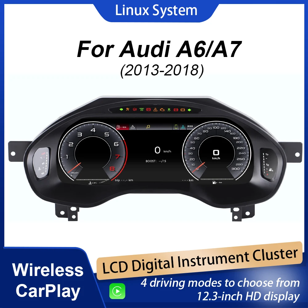 Digital Instrument Cluster For Audi A6/A7 2013-2018 Speedometer 12.3”HD screen1920*720/CarPlay / 2S Fast Boot/Plug&Play
Digital Instrument Cluster For Audi A6/A7 2013-2018 Speedometer 12.3”HD screen1920*720/CarPlay / 2S Fast Boot/Plug&Play