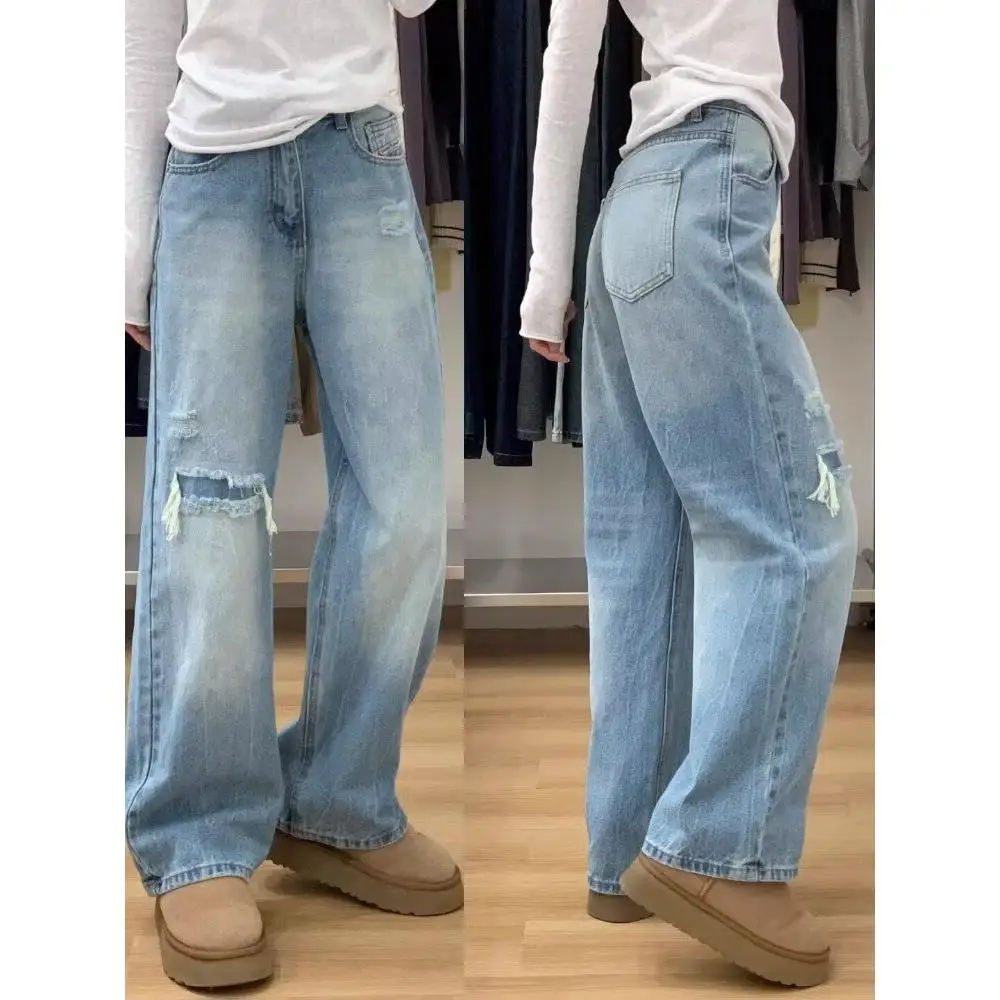 High Waist Wide Leg Jeans Women's Waed Denim Pants Autumn plus Size Hiding Hip Pear Body ape Straight Casual Long Trousers
High Waist Wide Leg Jeans Women's Waed Denim Pants Autumn plus Size Hiding Hip Pear Body ape Straight Casual Long Trousers