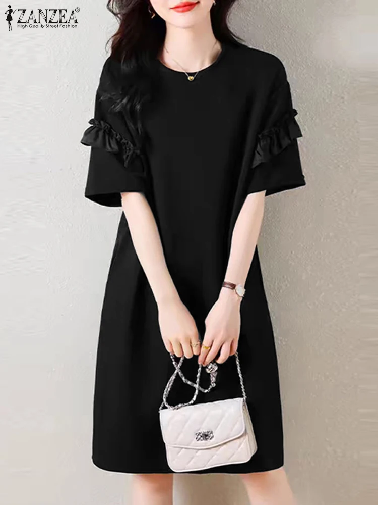 ZANZEA Casual Loose Ruffled Stitching Vestido Vintage Short Sleeve Mini Dress Women Solid Office Lady Robe 2024 Summer Sundress
ZANZEA Casual Loose Ruffled Stitching Vestido Vintage Short Sleeve Mini Dress Women Solid Office Lady Robe 2024 Summer Sundress