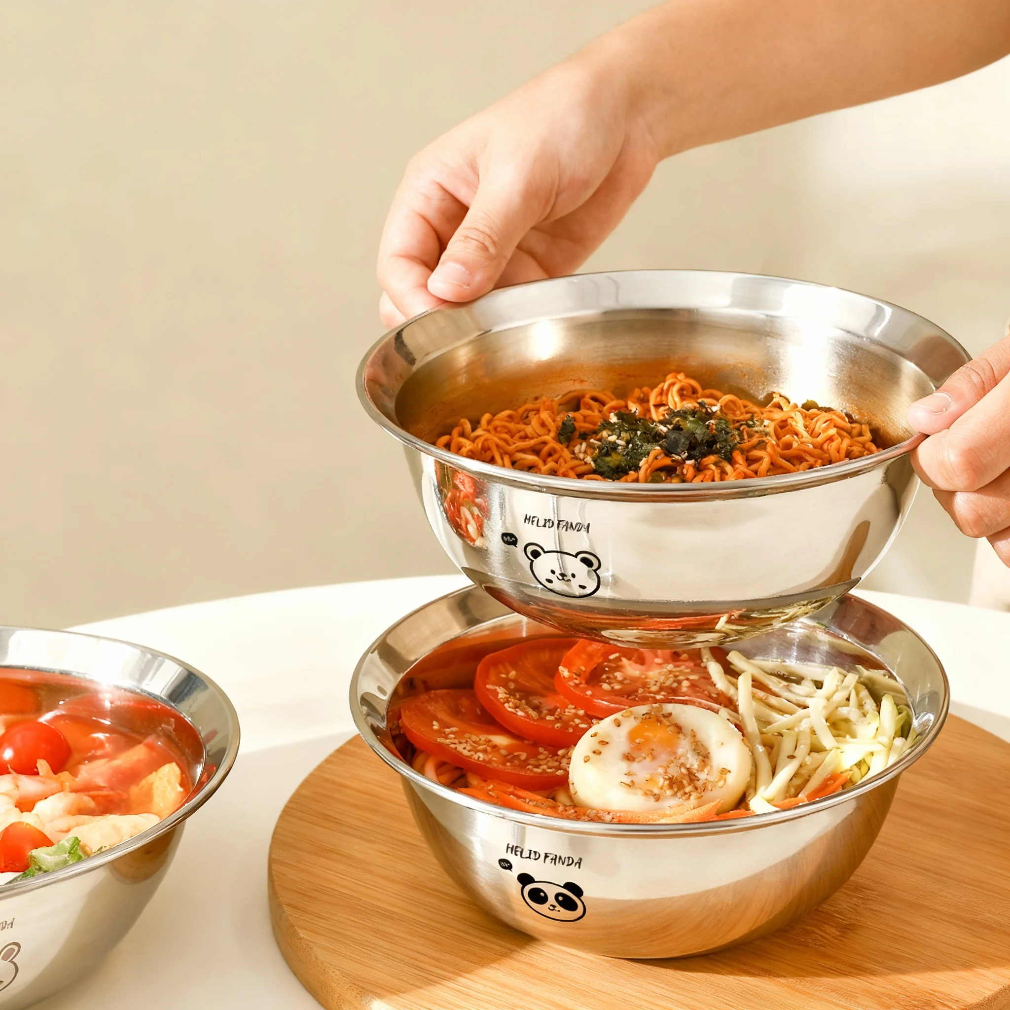 Миски для смешивания из нержавеющей стали 304, большая вместимость, для лапши ламиан, салатов, фруктов, овощей, пищевых продуктов, кухонная посуда
Миски для смешивания из нержавеющей стали 304, большая вместимость, для лапши ламиан, салатов, фруктов, овощей, пищевых продуктов, кухонная посуда