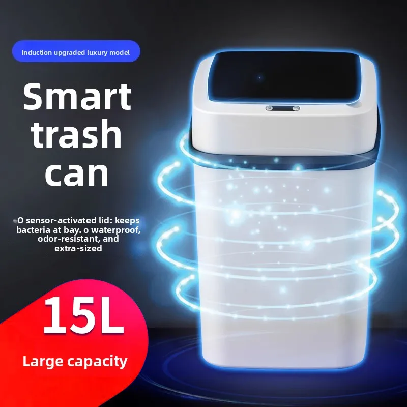 Smart Sensor Trash Can Large Capacity Covered Home Bathroom Living Room Automatic Long Tub Shape Plastic Garbage Can
Smart Sensor Trash Can Large Capacity Covered Home Bathroom Living Room Automatic Long Tub Shape Plastic Garbage Can