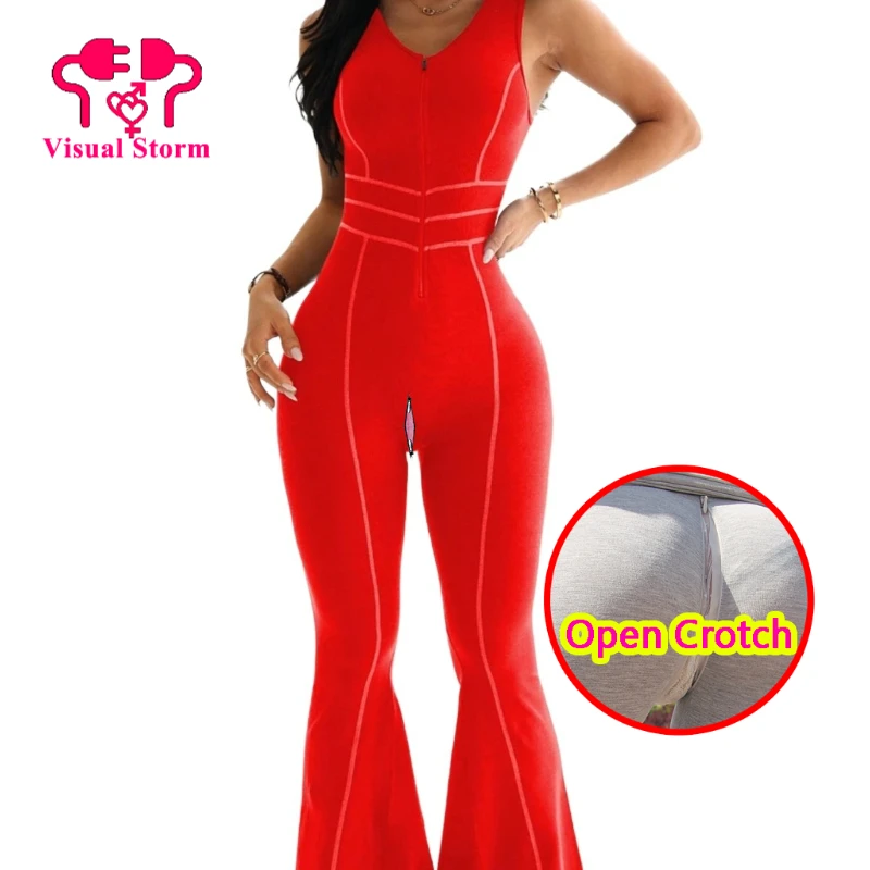 Women Open Crotch Pants Hidden Zippers Sleeveless High Waist Backless Jumpsuit Crotchless Sexy Evening Party Panties Leggings
Women Open Crotch Pants Hidden Zippers Sleeveless High Waist Backless Jumpsuit Crotchless Sexy Evening Party Panties Leggings