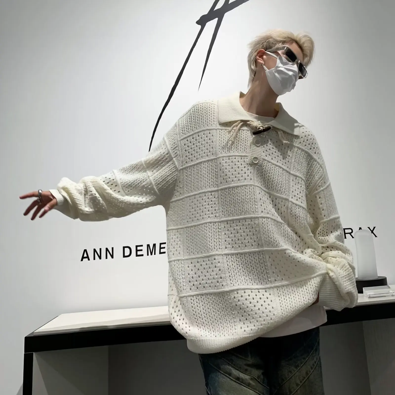 Korean Sle Men's Knitted Sweater Hollow out Oversized Loose Fit Autumn Winter New Arrival Casual Long Sve Crew Ne
Korean Sle Men's Knitted Sweater Hollow out Oversized Loose Fit Autumn Winter New Arrival Casual Long Sve Crew Ne