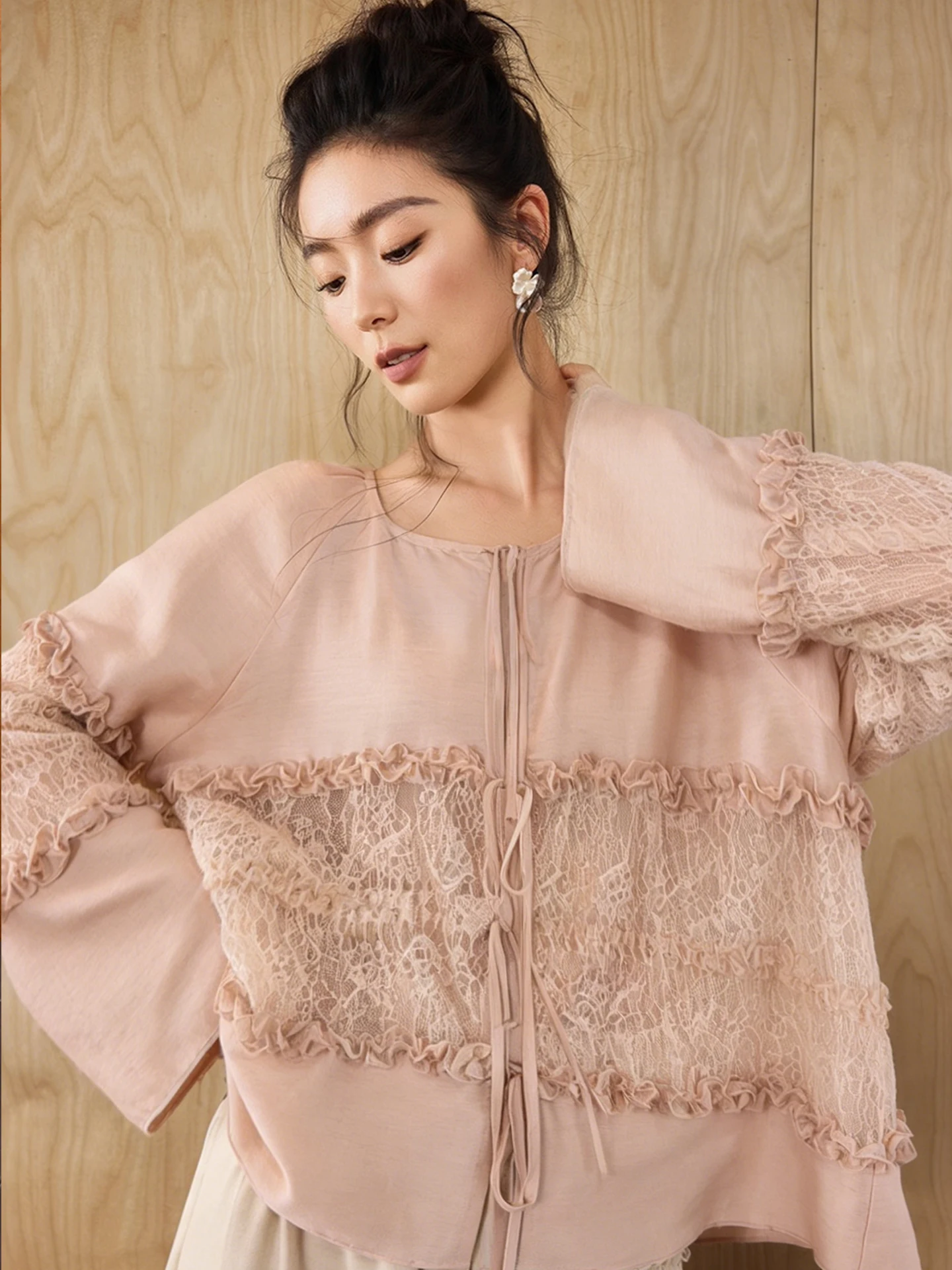 Женская свободная блузка Jiancha 34 дюйма из смесовой ткани с лиоцеллом Lenzing, розового цвета, с кружевной отделкой, длинными рукавами и круглым вырезом, дышащая
Женская свободная блузка Jiancha 34 дюйма из смесовой ткани с лиоцеллом Lenzing, розового цвета, с кружевной отделкой, длинными рукавами и круглым вырезом, дышащая