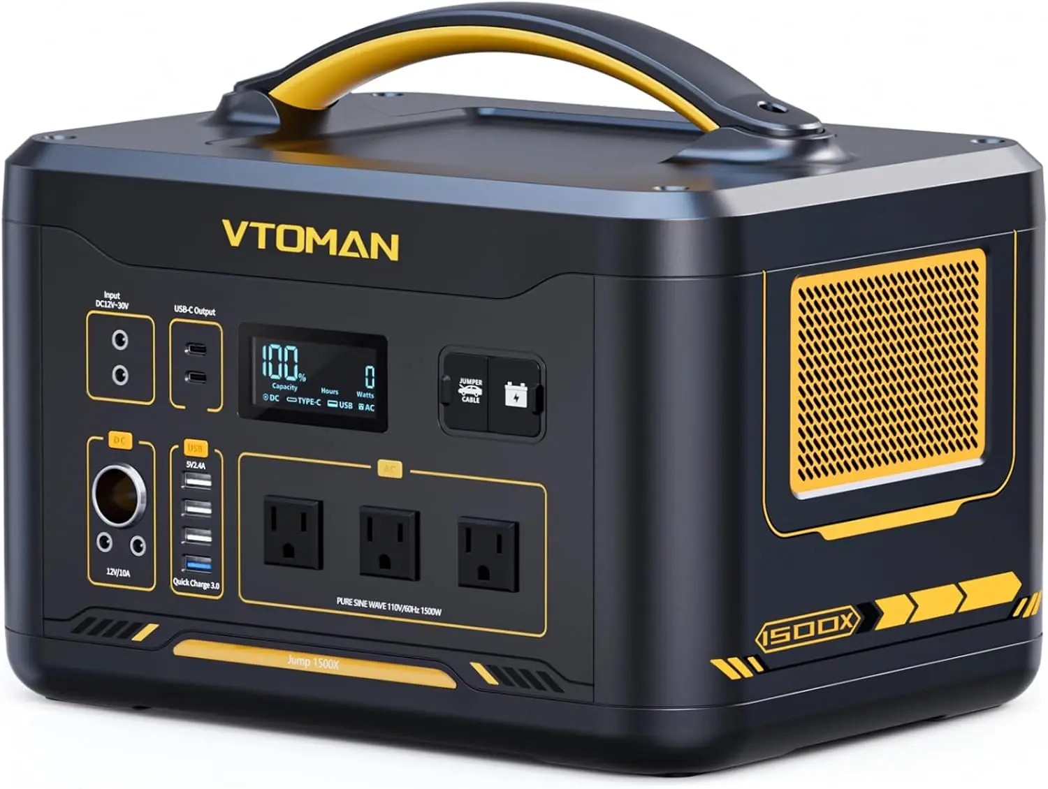 Jump1500X Portable Power Station 828Wh LiFePO4 Battery Solar Generator with Jump Start 1500W AC Outlet 100W PD Type C Large
Jump1500X Portable Power Station 828Wh LiFePO4 Battery Solar Generator with Jump Start 1500W AC Outlet 100W PD Type C Large