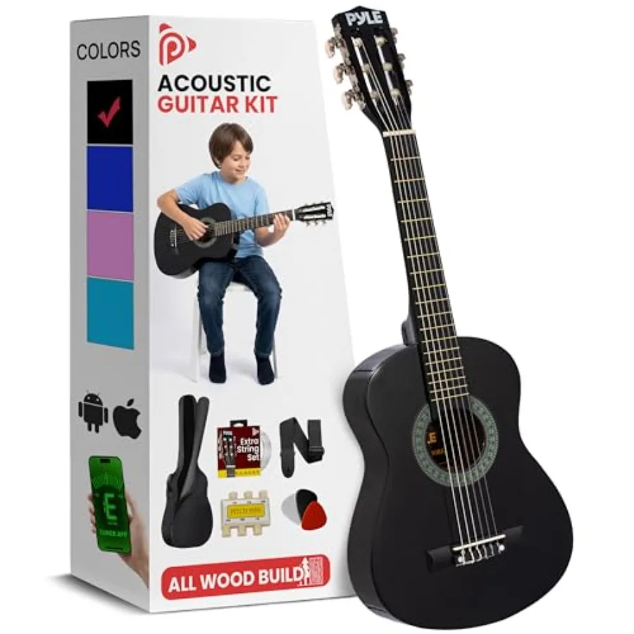 30-Inch Beginner Acoustic Guitar Kit for Adults: Solid Wood Classical-Style Travel Guitar in Natural Finish with Shoulder Strap
30-Inch Beginner Acoustic Guitar Kit for Adults: Solid Wood Classical-Style Travel Guitar in Natural Finish with Shoulder Strap