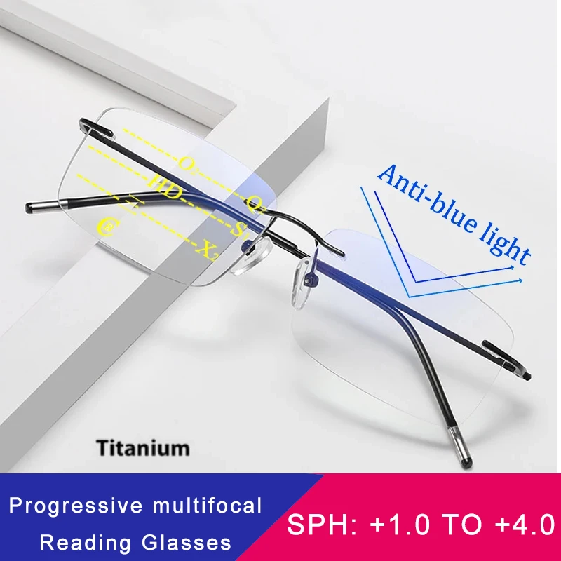 Titanium Frame Progressive Reading Glasses for Men Anti Blue Light Multifocal Grade Glasses Near and Far High Quality Bezel Men
Titanium Frame Progressive Reading Glasses for Men Anti Blue Light Multifocal Grade Glasses Near and Far High Quality Bezel Men