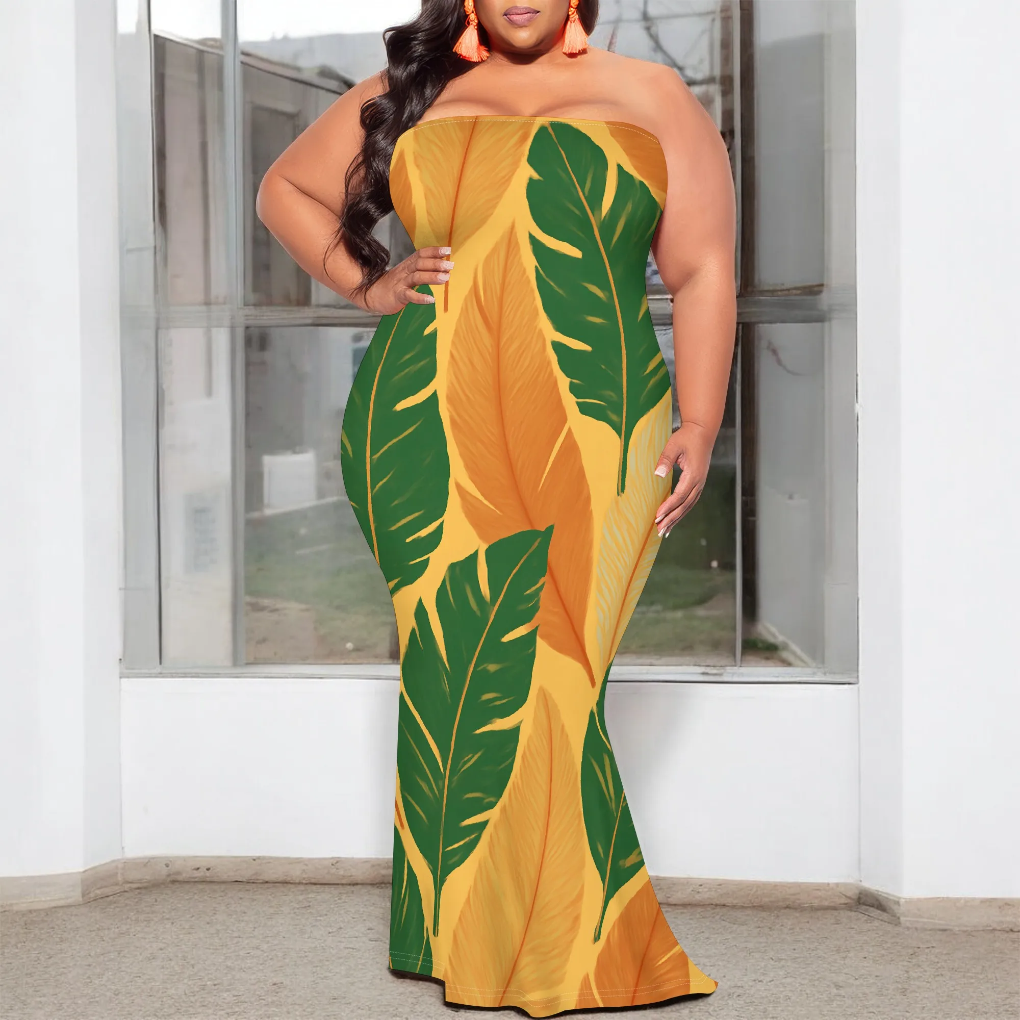 Yellow Tropical Leaf Strapless Maxi Dress XL-6XL Bodycon Fit for Beach Vacation, Island Getaway or Summer Poolside Look
Yellow Tropical Leaf Strapless Maxi Dress XL-6XL Bodycon Fit for Beach Vacation, Island Getaway or Summer Poolside Look