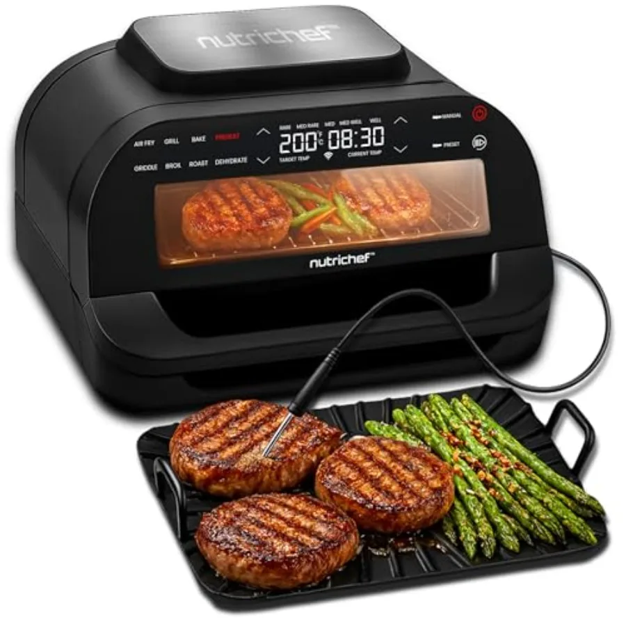 Indoor Smokeless Grill for Home Use Non-Stick Removable Grill Plates Black 7 Cooking Functions, 6L Capacity, Smart Thermometer
Indoor Smokeless Grill for Home Use Non-Stick Removable Grill Plates Black 7 Cooking Functions, 6L Capacity, Smart Thermometer