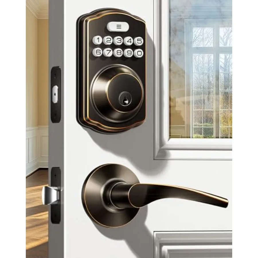 Keyless Entry Door Lock with 2 Lever Handles - Electronic Keypad Deadbolt, Easy Installation Digital Smart Front Door Lock Set
Keyless Entry Door Lock with 2 Lever Handles - Electronic Keypad Deadbolt, Easy Installation Digital Smart Front Door Lock Set