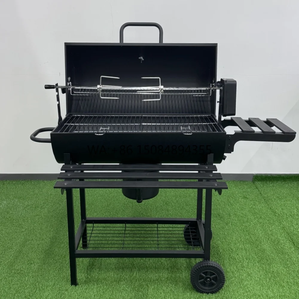 Modern Premium Outdoor Party Rotating Rotisserie Barrel Charcoal Grill with Remote Control and Trolley Steel Construction
Modern Premium Outdoor Party Rotating Rotisserie Barrel Charcoal Grill with Remote Control and Trolley Steel Construction