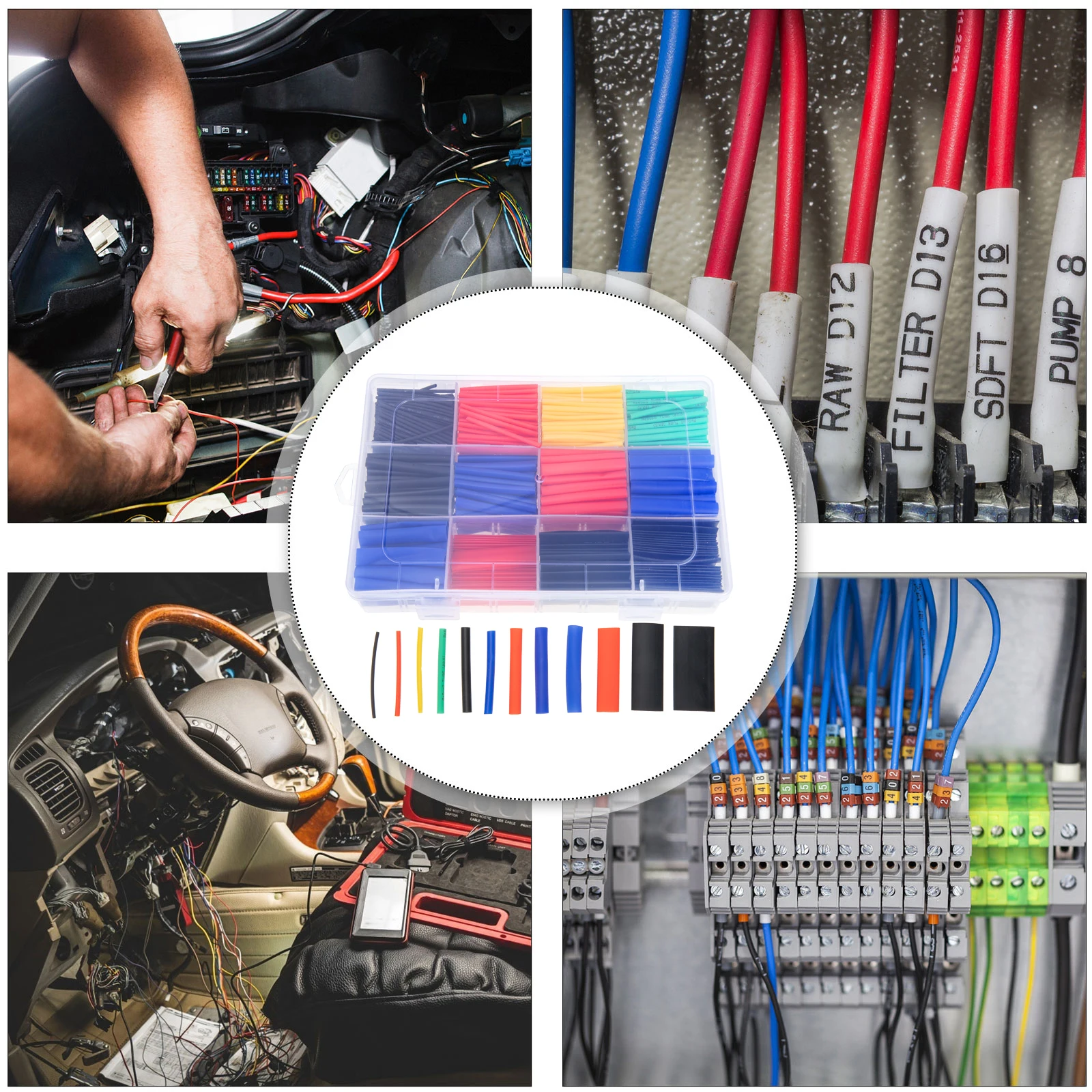 800Pcs Colorful Heat Shrink Tubing Wire Shrink Wrap Insulation Cable Sleeve Kit
800Pcs Colorful Heat Shrink Tubing Wire Shrink Wrap Insulation Cable Sleeve Kit