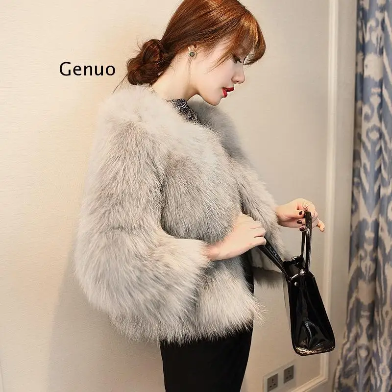 Thick Warm Fur Coat Winter Fashion O-neck Faux Fur Jacket Fluffy Solid Color Elegant Plush Fur Coats Outerwear
Thick Warm Fur Coat Winter Fashion O-neck Faux Fur Jacket Fluffy Solid Color Elegant Plush Fur Coats Outerwear