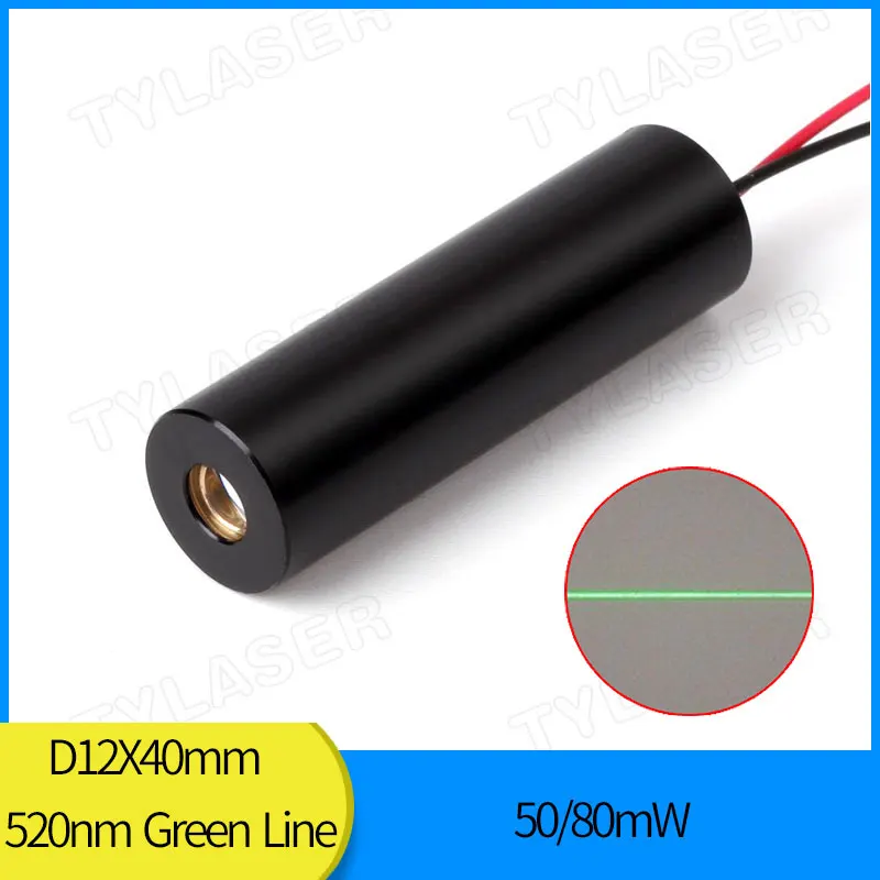 High Quality 12x40mm 520nm Green Line Laser Module 5mW 10mW 30mW 50mW 80mW Laser Diode Industrial Grade APC Driver TYLASERS
High Quality 12x40mm 520nm Green Line Laser Module 5mW 10mW 30mW 50mW 80mW Laser Diode Industrial Grade APC Driver TYLASERS