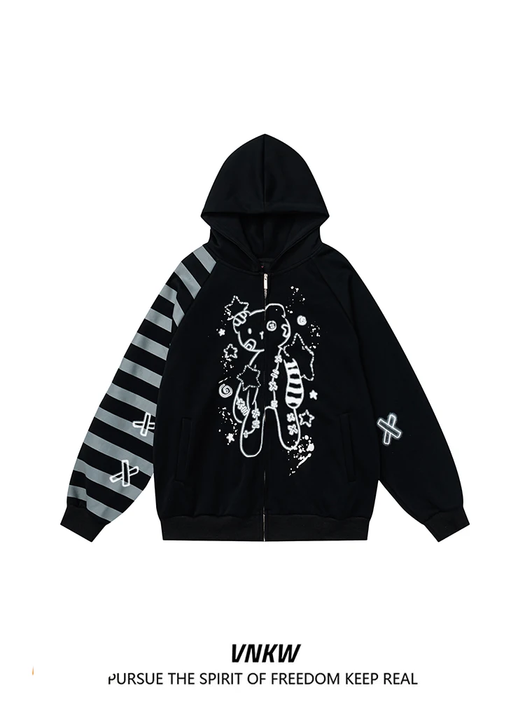 Толстовка-худи Thiened в полоску для пар, осенне-зимняя, теплая, с мультяшным принтом, на молнии, повседневная, в уличном стиле...
Толстовка-худи Thiened в полоску для пар, осенне-зимняя, теплая, с мультяшным принтом, на молнии, повседневная, в уличном стиле...