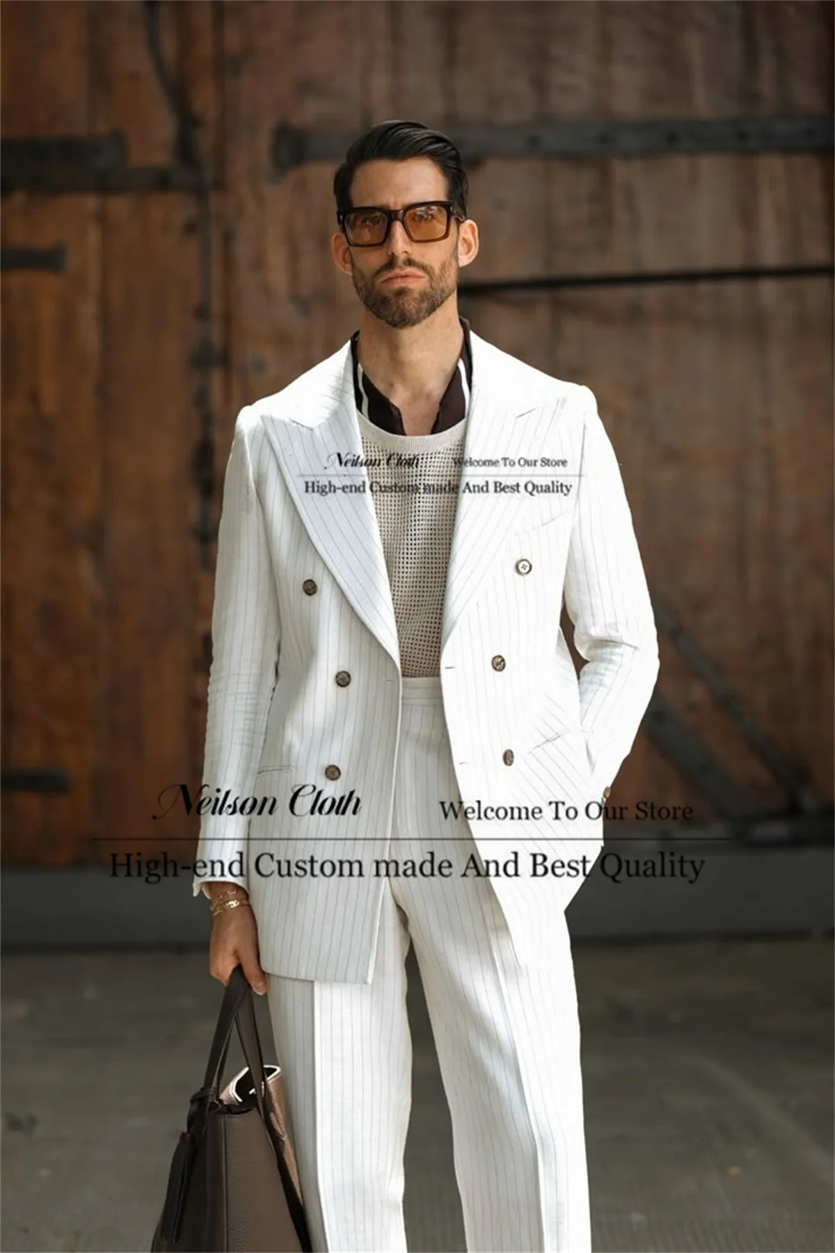 White Stripe Male Prom Blazers 2 Pcs Sets Double Breasted Groom Wedding Tuxedos Peaked Lapel Customized Business Costume Homme
White Stripe Male Prom Blazers 2 Pcs Sets Double Breasted Groom Wedding Tuxedos Peaked Lapel Customized Business Costume Homme
