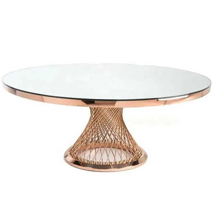 Wedding Events Modern Banquet Gold Stainless Steel with Glass Marble Top Round Dining Table Set
Wedding Events Modern Banquet Gold Stainless Steel with Glass Marble Top Round Dining Table Set