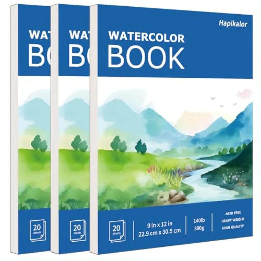 School Supplies for Teens, 3-Pack 9"x12" Watercolor Paper Pad, 140lb/300gsm, Premium Water Color Pad for Paint, Watercolor Penc
School Supplies for Teens, 3-Pack 9"x12" Watercolor Paper Pad, 140lb/300gsm, Premium Water Color Pad for Paint, Watercolor Penc