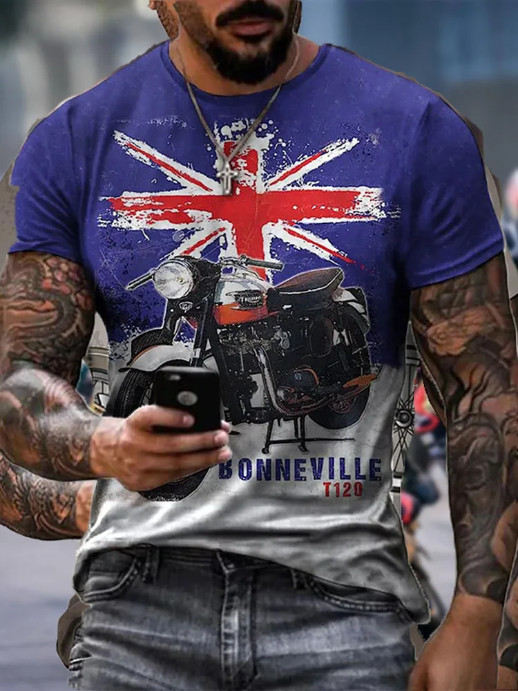 Men's Summer 3D Printed Graphic T-shirt with Motorcycle Style, 100% Polyester, Trendy Biker Version
Men's Summer 3D Printed Graphic T-shirt with Motorcycle Style, 100% Polyester, Trendy Biker Version