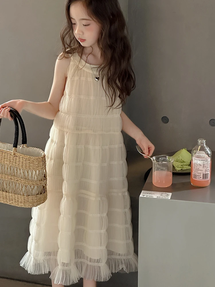 Girls' Sleeveless Summer Dress2026New children's high-end mesh princess dress, vest dress for older children
Girls' Sleeveless Summer Dress2026New children's high-end mesh princess dress, vest dress for older children