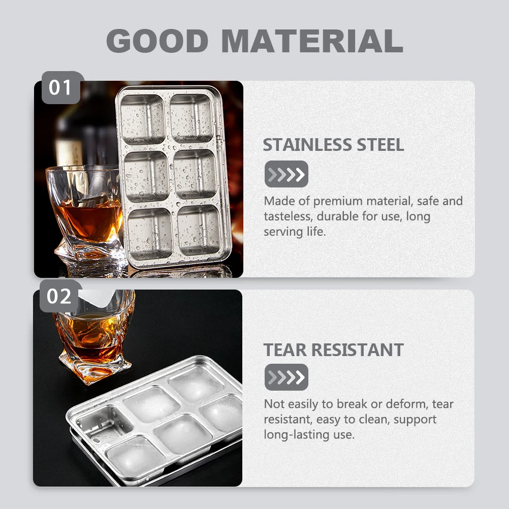 Stainless Steel Ice Cube Mold Trays Freezer Cubes Silver Container Wear Resistant Home Accessory Suitable Summer Cocktails
Stainless Steel Ice Cube Mold Trays Freezer Cubes Silver Container Wear Resistant Home Accessory Suitable Summer Cocktails
