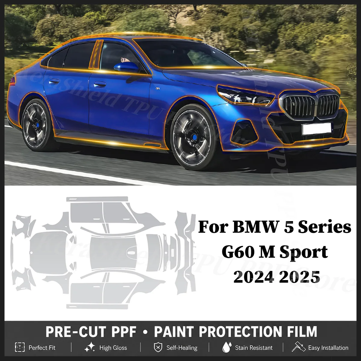 For BMW 5 Series G60 M Sport 2024 2025 TPU Paint Protection Film Anti-Scratch Car Clear Cover Pre-cut PPF Resistant Repairable
For BMW 5 Series G60 M Sport 2024 2025 TPU Paint Protection Film Anti-Scratch Car Clear Cover Pre-cut PPF Resistant Repairable