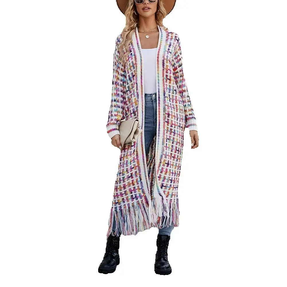 2025 New Bohemian Vintage Women's Cardigan Long Jacket Spring Clothing Fringe Colorful Slimfemale Fashion Knitted Coat
2025 New Bohemian Vintage Women's Cardigan Long Jacket Spring Clothing Fringe Colorful Slimfemale Fashion Knitted Coat