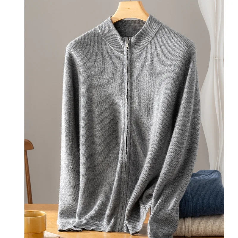 New Autumn Winter Men Cashmere Cardigan Stand Collar Thick Top
New Autumn Winter Men Cashmere Cardigan Stand Collar Thick Top