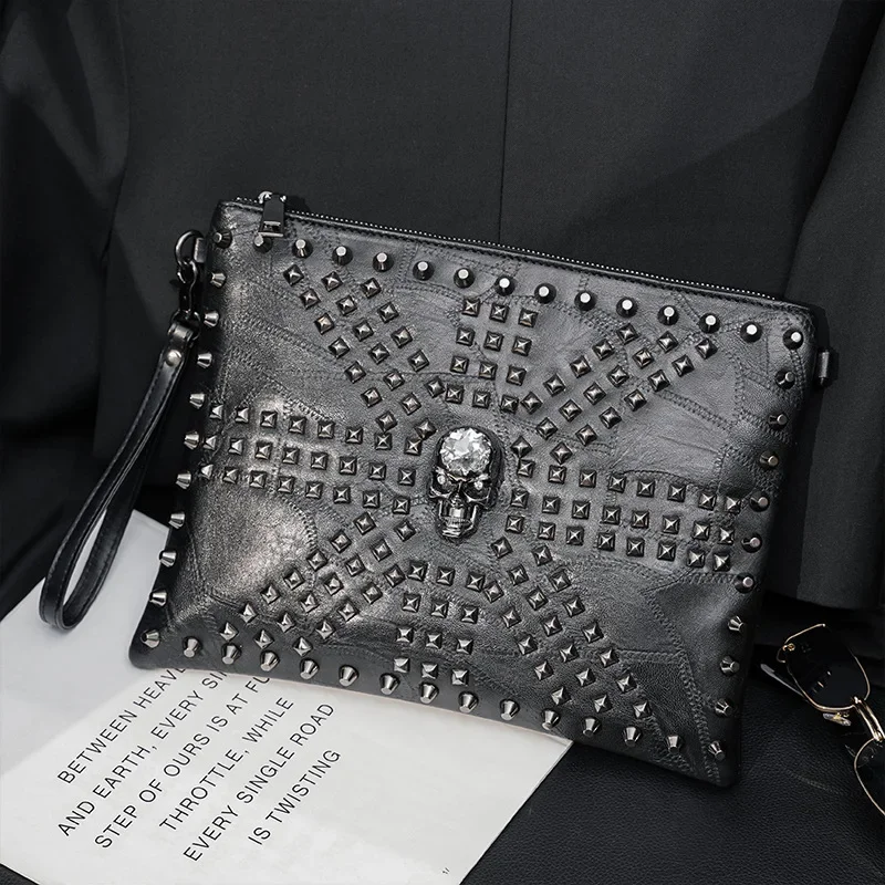 Fashion Rivet Clutch Men Wrist Bag Shoulder Bag Soft PU Leather Men's Clutches Handbags A4 File Envelope Crossbody Bag Wallet
Fashion Rivet Clutch Men Wrist Bag Shoulder Bag Soft PU Leather Men's Clutches Handbags A4 File Envelope Crossbody Bag Wallet