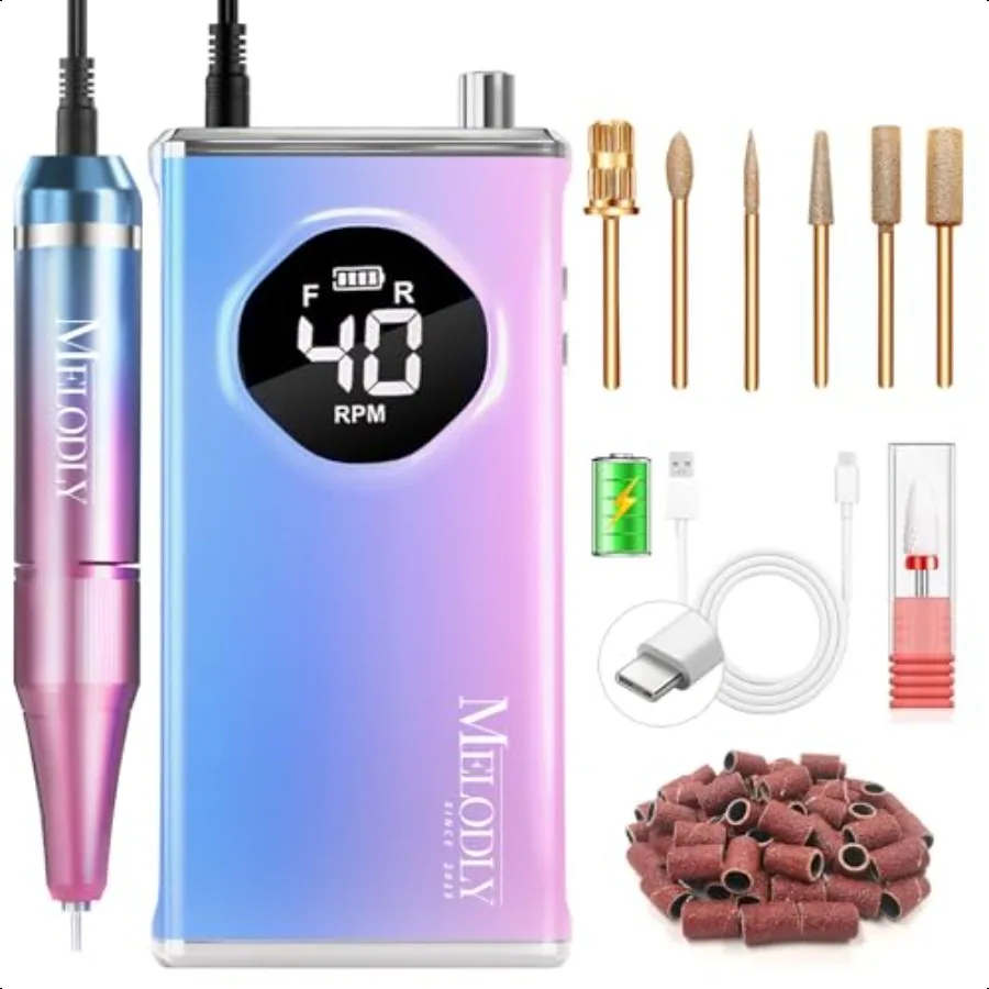 Electric Nail Drill File Profional 40000 RPM Rechargeable Electric Nail File hine Kit for Acrylic Gel Nails Polishing Removing
Electric Nail Drill File Profional 40000 RPM Rechargeable Electric Nail File hine Kit for Acrylic Gel Nails Polishing Removing