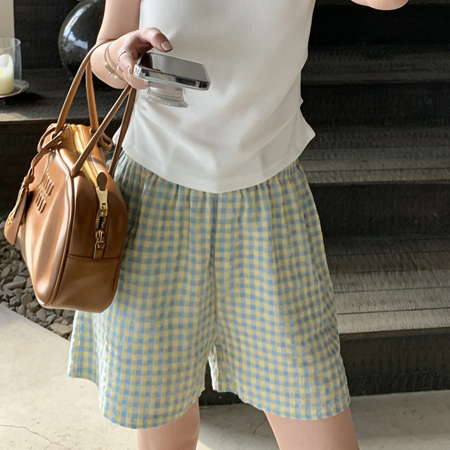 Summer Plaid Casual Pants Women's Thin Wide Leg Home Comfort High Waist Other Material Women's Fashion Trousers
Summer Plaid Casual Pants Women's Thin Wide Leg Home Comfort High Waist Other Material Women's Fashion Trousers