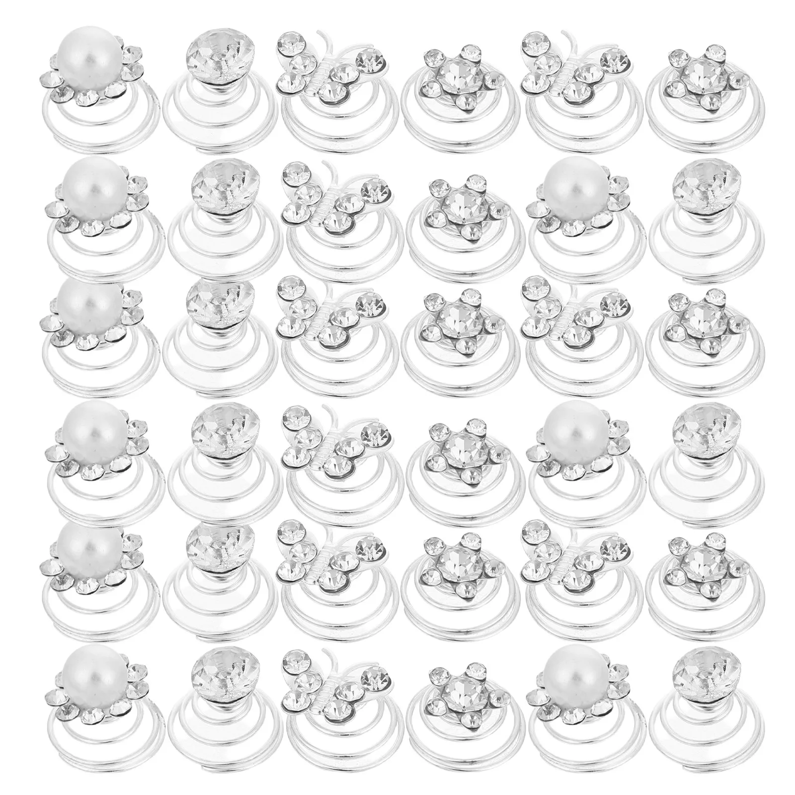 60Pcs Spiral Rhinestone Pearl Flower Hair Pins Spring Coil Hairpin Accessories Mini Bridal Clips for Wedding Party Prom
60Pcs Spiral Rhinestone Pearl Flower Hair Pins Spring Coil Hairpin Accessories Mini Bridal Clips for Wedding Party Prom