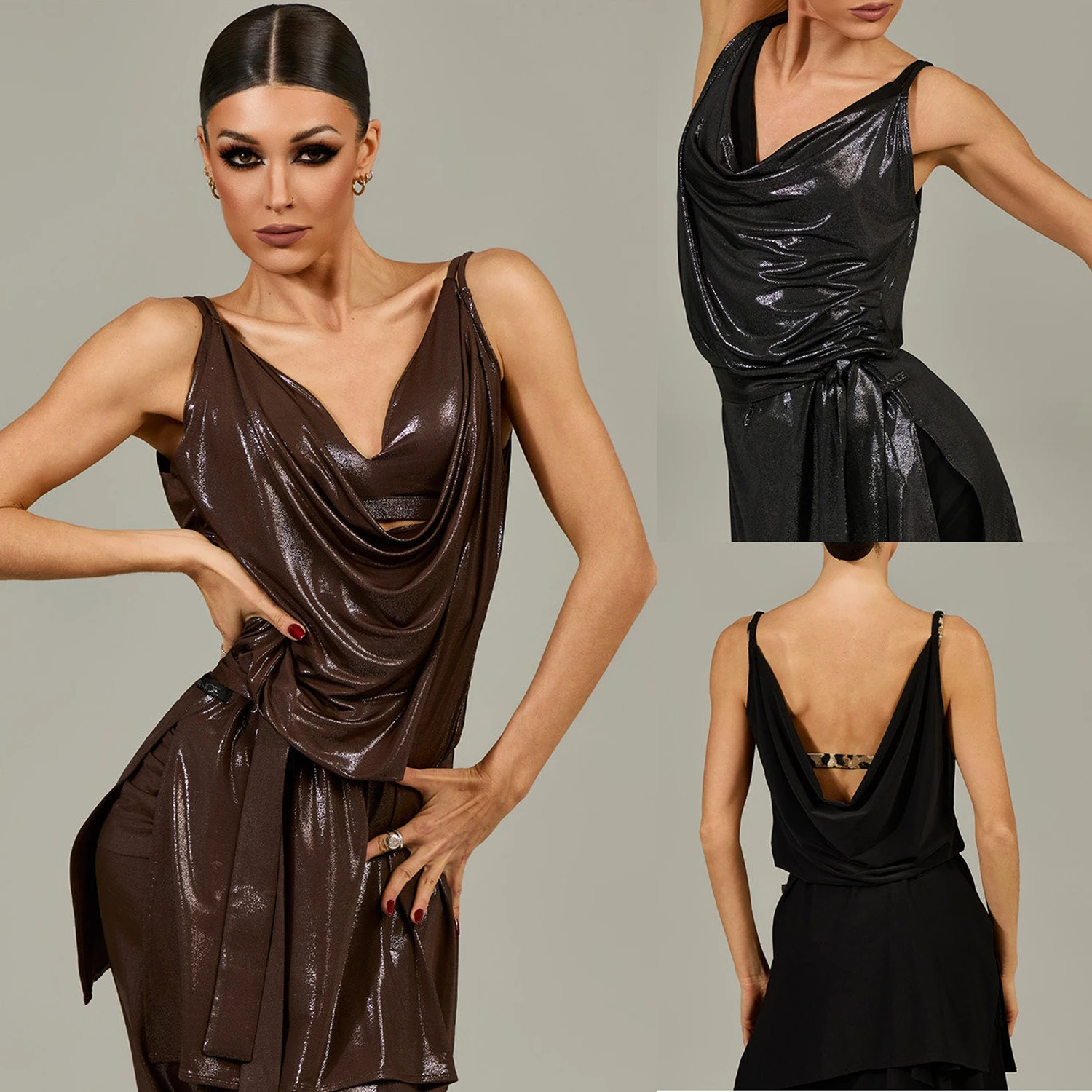 Loose Latin Dance Tops Women Sleeveless Practice Clothing Adult Chacha Rumba Tango Dance Costume Black Brown Outer Tops DNV26783
Loose Latin Dance Tops Women Sleeveless Practice Clothing Adult Chacha Rumba Tango Dance Costume Black Brown Outer Tops DNV26783
