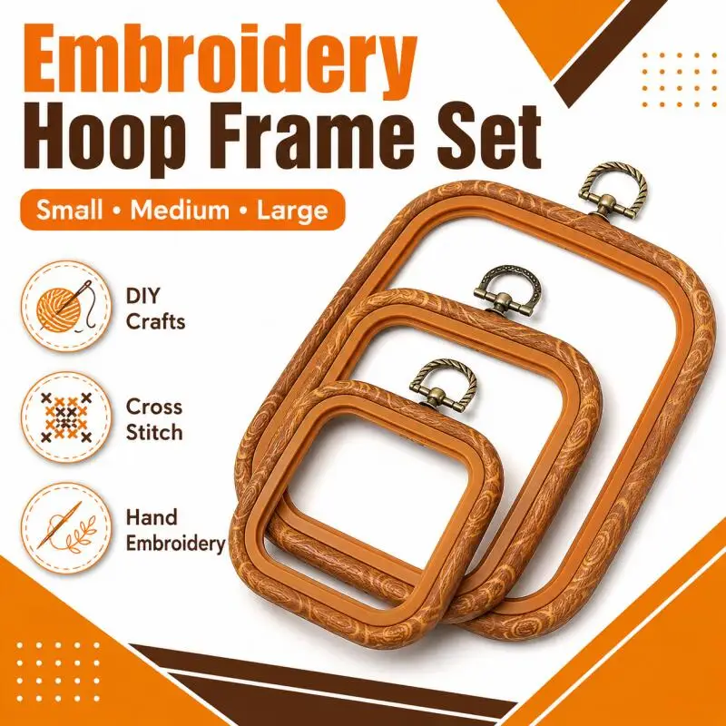 1~3 Pcs Square Decorative Cross Stitch Frames of Different Sizes, Imitation Wood Embroidery Frames, Square Hanging Art Pieces
1~3 Pcs Square Decorative Cross Stitch Frames of Different Sizes, Imitation Wood Embroidery Frames, Square Hanging Art Pieces