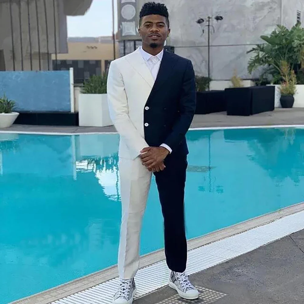 New Black and White Color Matching Men Suit Two-pieces Set Fashion Handsome Double Breasted Slim Fit Male Casual Daily Clothing
New Black and White Color Matching Men Suit Two-pieces Set Fashion Handsome Double Breasted Slim Fit Male Casual Daily Clothing