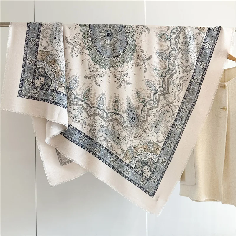 Luxury All-match Fashion Silk Wool Square Lady Shawl Brand Women Big Bandana Wraps
Luxury All-match Fashion Silk Wool Square Lady Shawl Brand Women Big Bandana Wraps